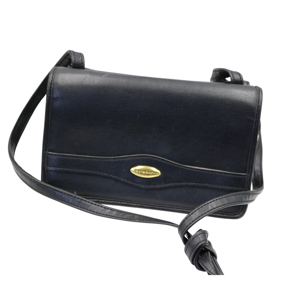 Liz Claiborne Crossbody Womens‎ Small Strapped Black Vintage Wallet Purse Y2K